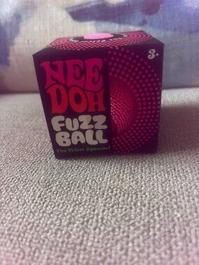 Needoh Fuzz Ball Pink Squeeze Toy NEW
